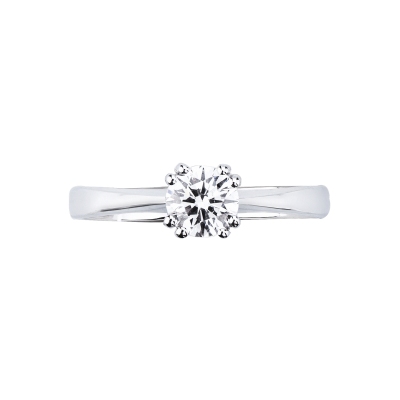 Solitaire ring in white gold 18k 8 prong setting with diamond 0,70 ct