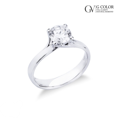 Solitaire ring 0,90 ct diamond white gold 18k
