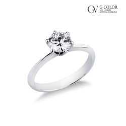6 claw solitair ring with a 0,90 ct diamond