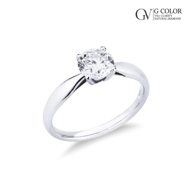 4 claw solitaire ring white gold 18k with 1ct diamond 