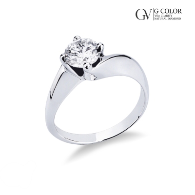 Solitaire Valentino Model in white gold 18k with a 0,90 ct diamond 