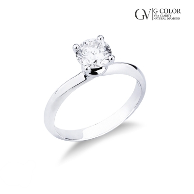 Solitaire 0,90 ct diamond ring white gold 18k