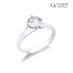 Solitaire ring white gold 18k with a 0,90 ct diamond