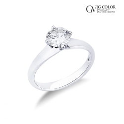 1 Carat Solitaire Diamond Ring in 18kt White Gold with Rhombus Griffe Setting
