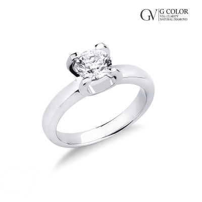White gold 750 diamond solitaire ring, 1.00 ct
