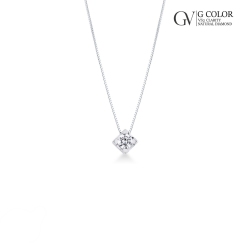 Solitaire necklace in white gold 18k with diamond 1.00 ct