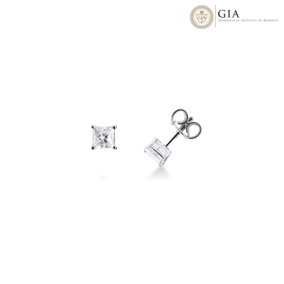 18k white gold GIA diamond studs