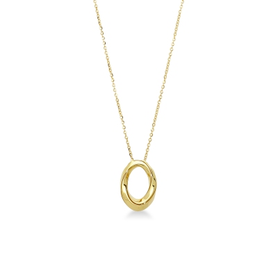 18k yellow gold necklace with oval pendant