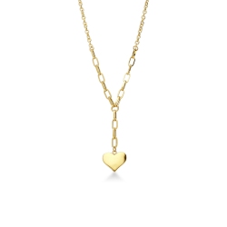 18k yellow gold necklace with heart pendant