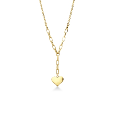 18k yellow gold necklace with heart pendant