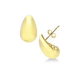 750 yellow gold drop glossy earrings