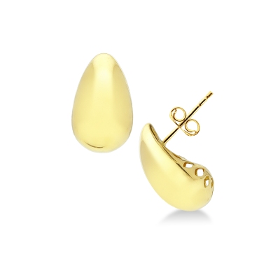750 yellow gold drop glossy earrings