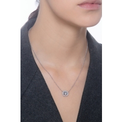 Necklace in white gold 18k with aquamarine and diamonds 2
