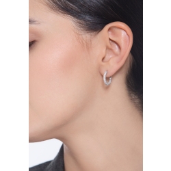 Hoop earrings in white gold 750 with diamonds 2