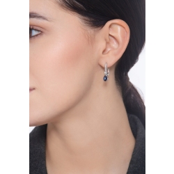 Blue sapphires and diamonds earrings  2