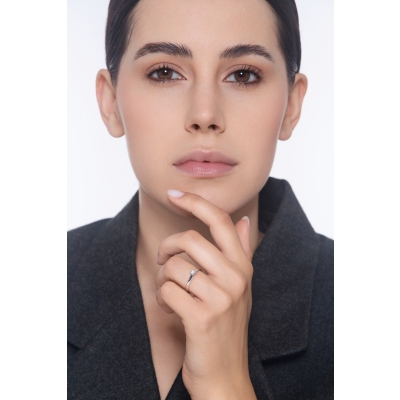 18k white gold solitaire diamond ring, 0.20 ct