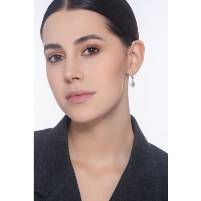 Aquamarine and diamonds drop earrings