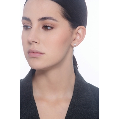 18k white gold single earring with GIA diamond