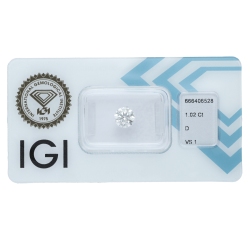 IGI Certified Diamond   CT 1,02  D   VS 1
