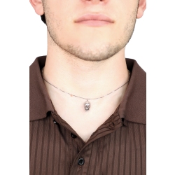 750 white gold skull necklace diamonds 2