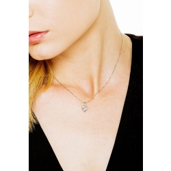 Aquamarine and diamond pendant in 18k white gold 2