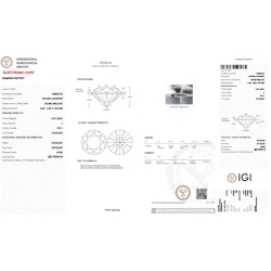 IGI Certified Diamond CT 1.00  F VVS1 2