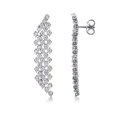 750 white gold drop earrings diamonds