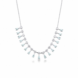 Design aquamarine and diamonds necklace