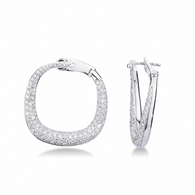 18k white gold design diamond earrings