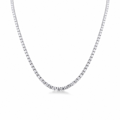 Diamond tennis necklace in 18kt white gold