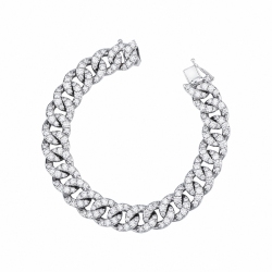 750 white gold iced out bracelet diamonds