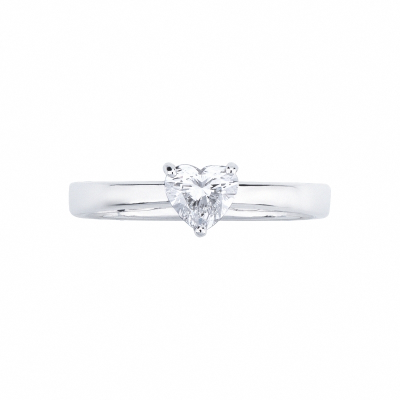Ring with diamond heart cut 0.50 ct GIA in white gold 18k Ring with diamond heart cut 0.50 ct GIA in white gold 18k