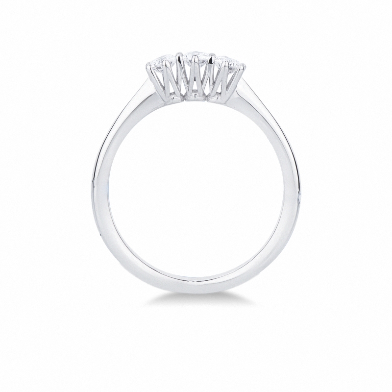 Trilogy ring in white gold 18k with 3 diamonds Trilogy ring in white gold 18k with 3 diamonds