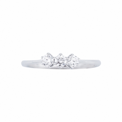 Trilogy ring in white gold 18k with 3 diamonds