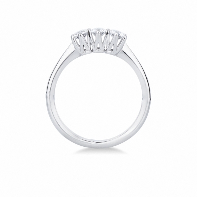 Diamond ring trilogy in white gold 18k