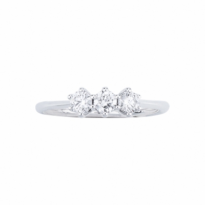 Diamond ring trilogy in white gold 18k
