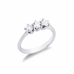 750 white gold trilogy diamond ring
