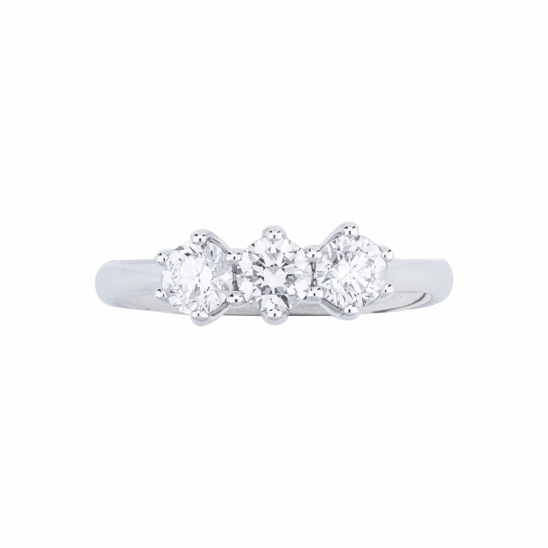 Trilogy ring with diamonds in white gold 18k Trilogy ring with diamonds in white gold 18k