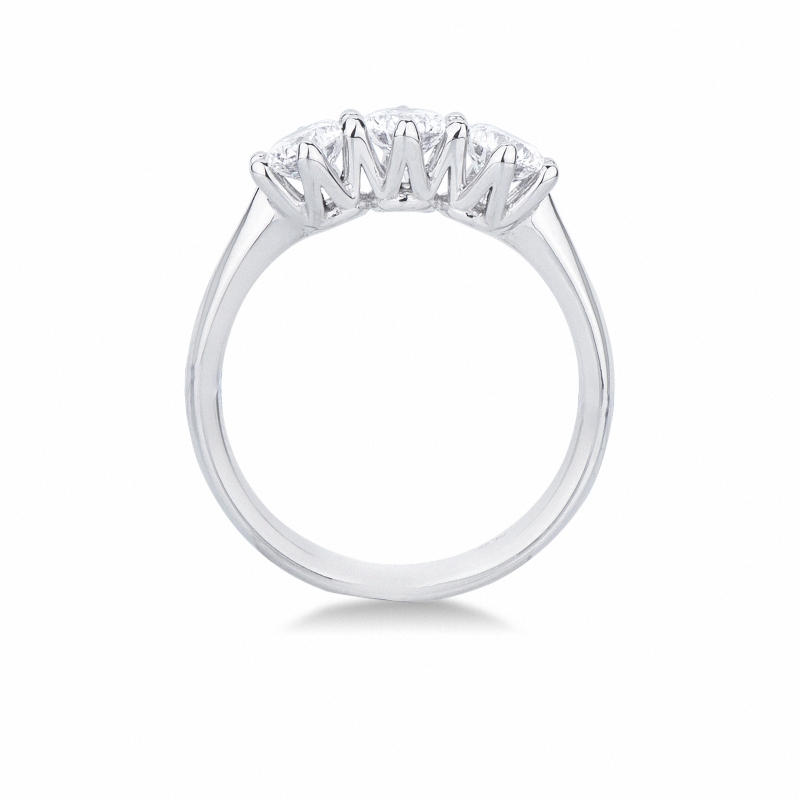 White gold 18k trilogy diamond ring 1,20 ct