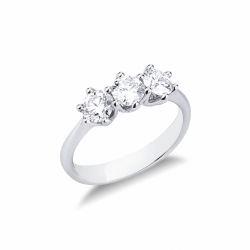 White gold 18k trilogy diamond ring 1,20 ct