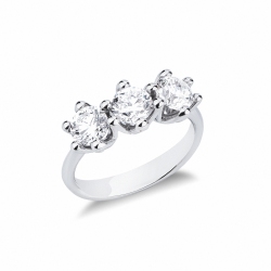 Trilogy Diamond Ring in white gold 18k