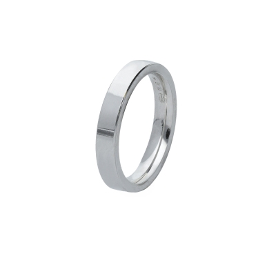 Comfortable wedding ring in 18k white gold