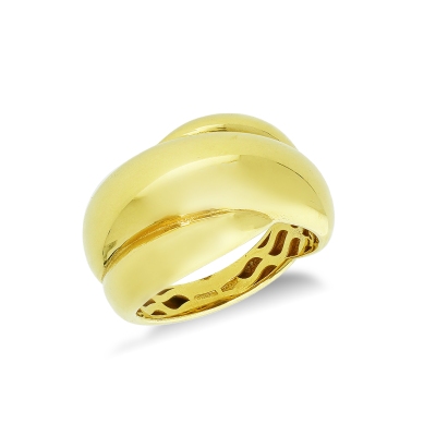 Intertwined band ring in yellow gold 18k