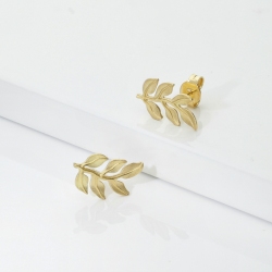 Leaf earrings in yellow gold 18k 2