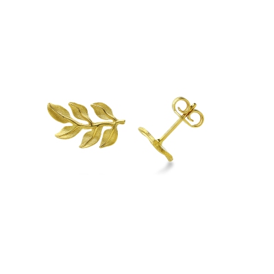 Leaf earrings in yellow gold 18k