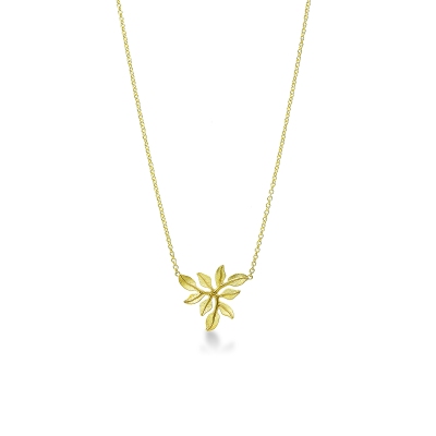Necklace leaf yellow gold 18k