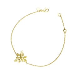 Leaf bracelet in yellow gold 750