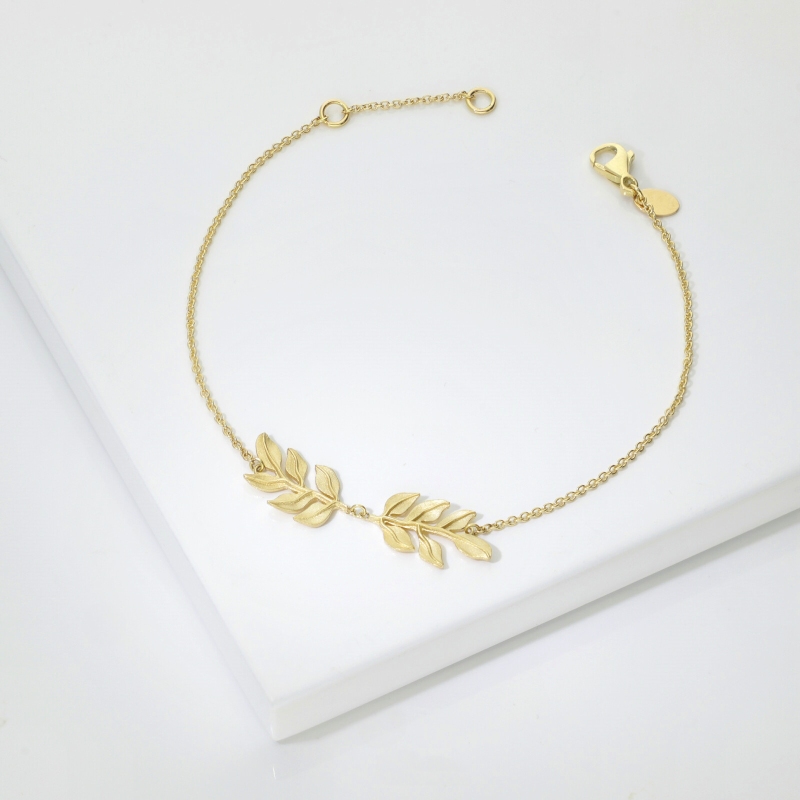 18k yellow gold leaves bracelet 18k yellow gold leaves bracelet