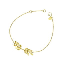 18k yellow gold leaves bracelet