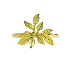 Leaf ring in yellow gold 18k 2
